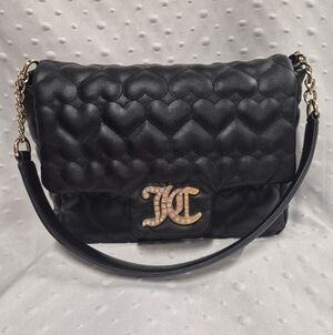 Juicy Couture Black Heart Quilted Shoulder Bag